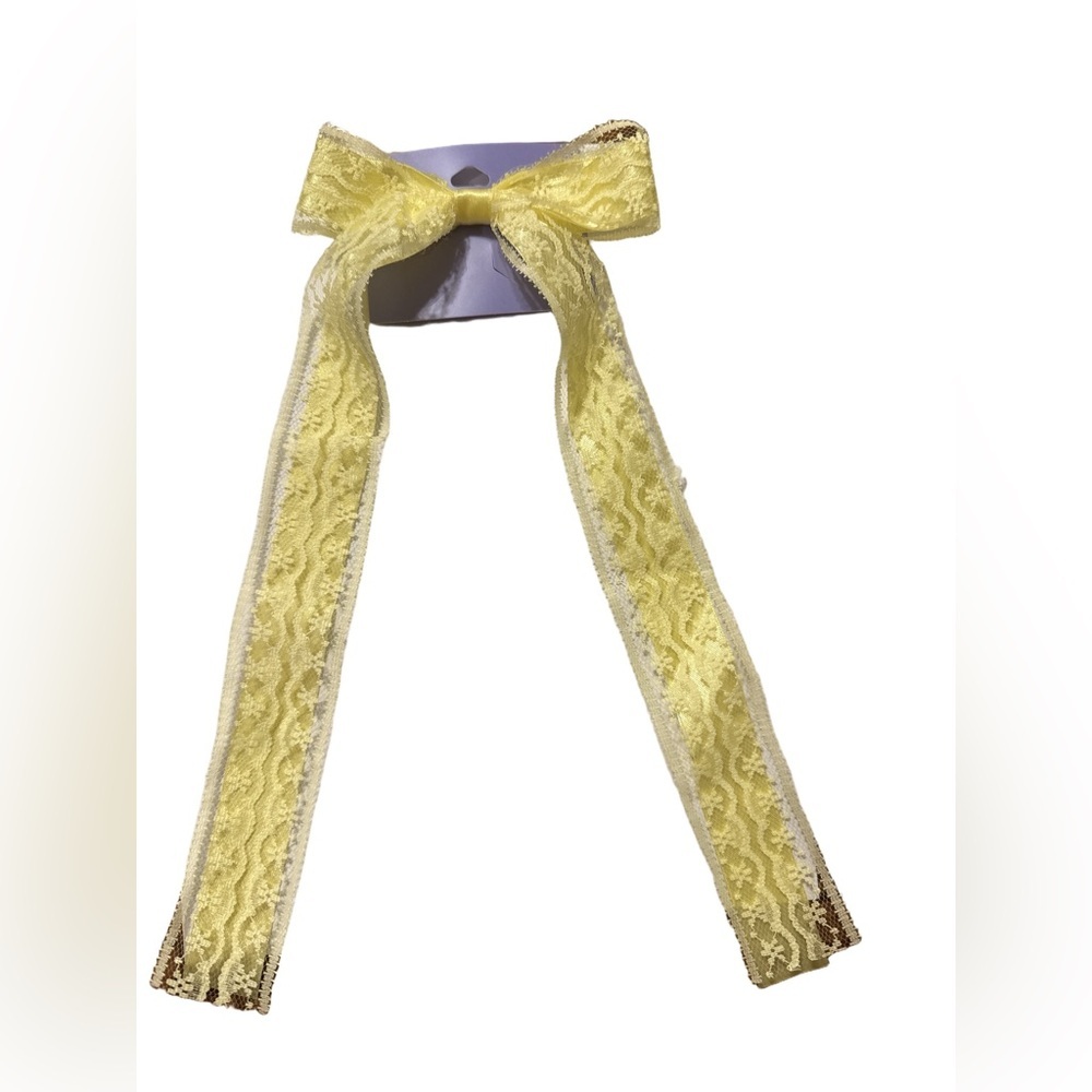 Claire's Yellow Lace Hair clip Ribbon